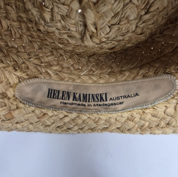 HELEN KAMINSKI HANDMADE RAFFIA STRAW SUN HAT ROLLED BRIM NATURAL WOMEN OS BEACH - Picture 11 of 14
